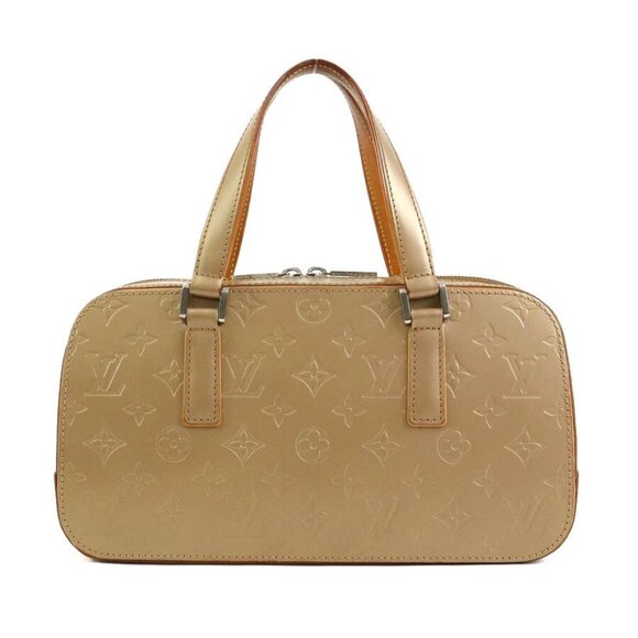 LOUIS VUITTON Monogram Matt Shelton Handbag Gold Brown - Picture 3 of 14